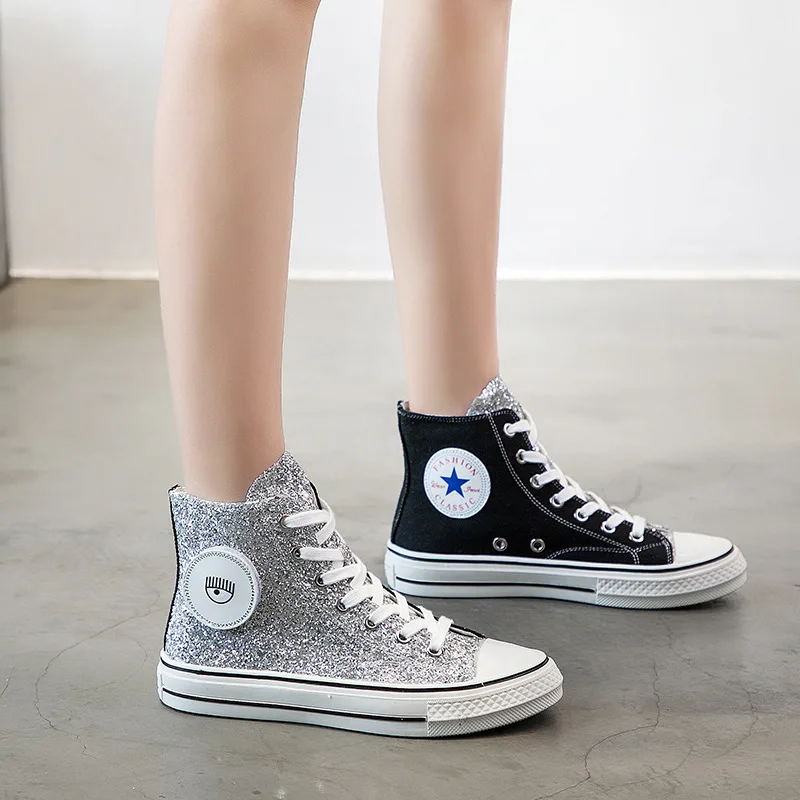 High Help Canvas Shoes Leisure Time Shoes Woman Fashion Eyes Shoes Tenis Feminino Casual Zapatos De Mujer Causal Sneakers