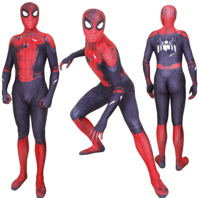 

Adult Kids Spider Man Far From Home Peter Parker Cosplay Costume Zentai Spiderman Battle Damage Bodysuit Suit Jumpsuits