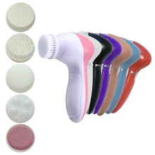 Электрические вращающиеся щетки 5 в 1 для лиффтинга Лица Массажная машина для чистки пор щетка для чистки пор очиститель аппарат спа чистящий инструмент вращающиеся щетки