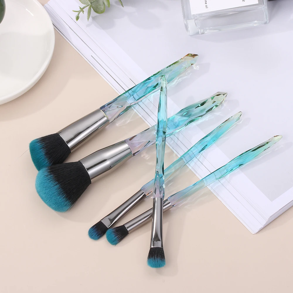 

Professional Makeup Brushes Set Glitter Crystal handle Colorful Eye Blush Brush Powder Foundation Makeup Accessories