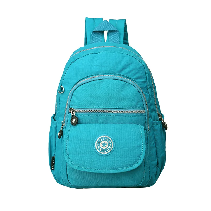 Женский рюкзак для девочек-подростков, нейлоновый рюкзак, Женский Школьный рюкзак, женская школьная сумка, рюкзак, маленький рюкзак через плечо, сумка - Цвет: lake blue