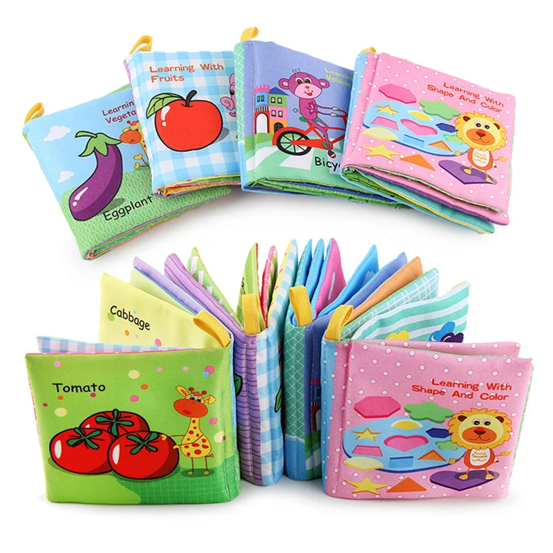 

Soft Cloth Books Baby Kids Early Learning Cloth Books Toys Newborn Crib Bed Cognition Baby Toys Cloth Books Dropshipping