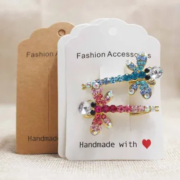 

Zerong jewelry Handmade with love print hair clip package card .hair accessories package & display card tag200pcs per lot