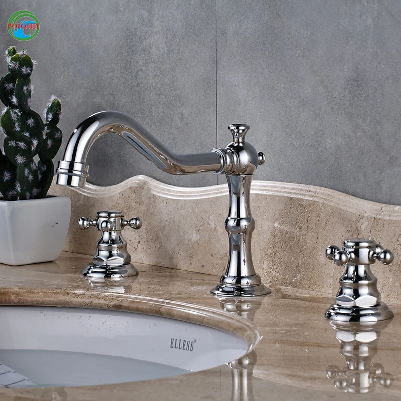 

Brushed Bathroom and Kitchen Water Faucet Mixer Taps Single Lever with two handles