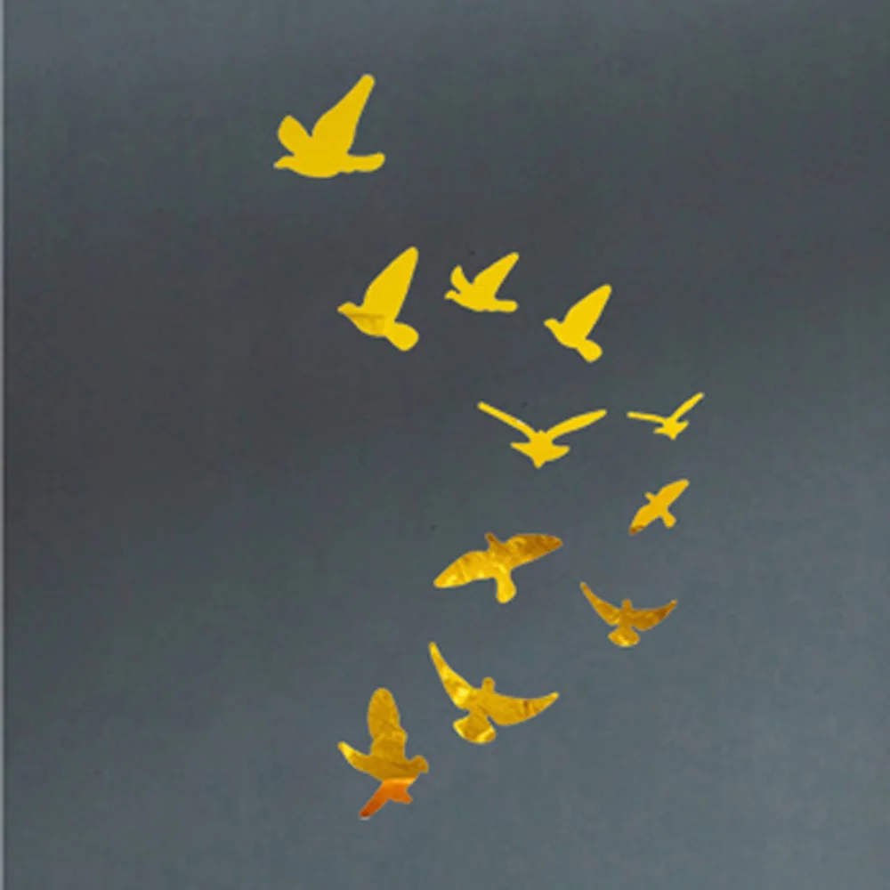 الطيور الاكريليك مرآة جدار الفن ملصق مجموعة DIY المنزل الأطفال غرفة جدارية ديكور جديد