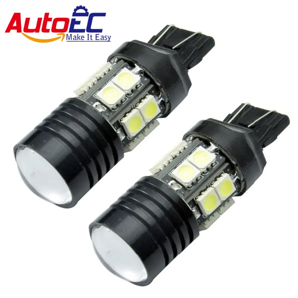 

AutoEC 4x T20 7440 7443 12 smd 5050 w21w w21/5w wy21w super bright lens led High Power Tail reverse light bulbs white 12V #LD18