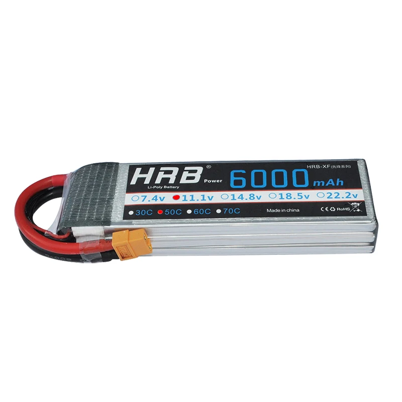 

2pcs HRB Li-Poly Lipo Battery 11.1V 6000mAh 50C 100C 3S RC Car Lipo For Traxxas X-MAX Truck Monster Car Multicopter Quadcopter