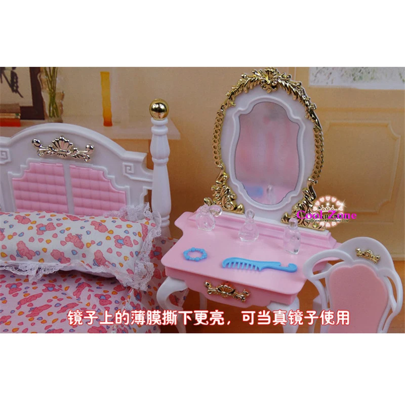 New Arrival Miniature Furniture Bedroom & Dresser for Barbie Doll House Classic Toys for Girl Free