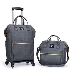 Для женщин бизнес дорожные сумки на колесиках путешествия рюкзаки с чемодан на колесах тележка рюкзак Mochila Оксфорд прокатки багажа чемодан