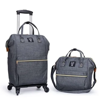 

Women Business Travel Trolley Bags travel Backpacks with wheels luggage trolley backpack Mochila Oxford Rolling Baggage Suitcase