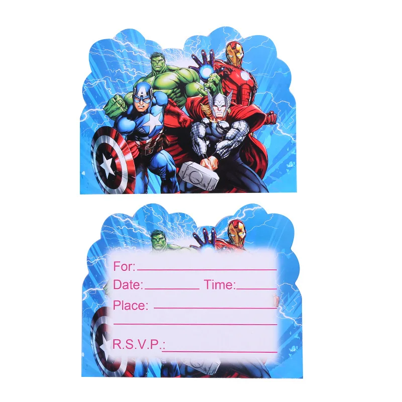 Супер герой флажок с принтом «мстители» гирлянда, "Бэтмен" и "Человек-паук" бумажные флаги овсянка для малыш душ мальчики девочки День рождения украшения - Цвет: cards 10pcs