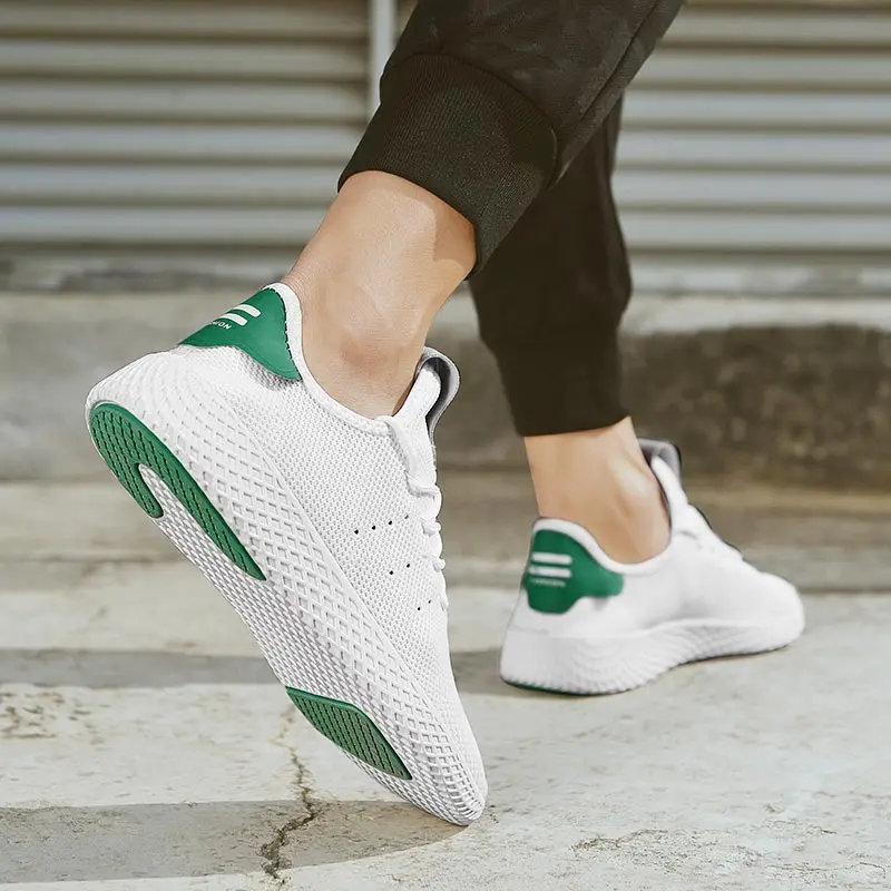 Летняя дышащая Спортивная обувь Chaussure Homme мужские кроссовки для бега белая