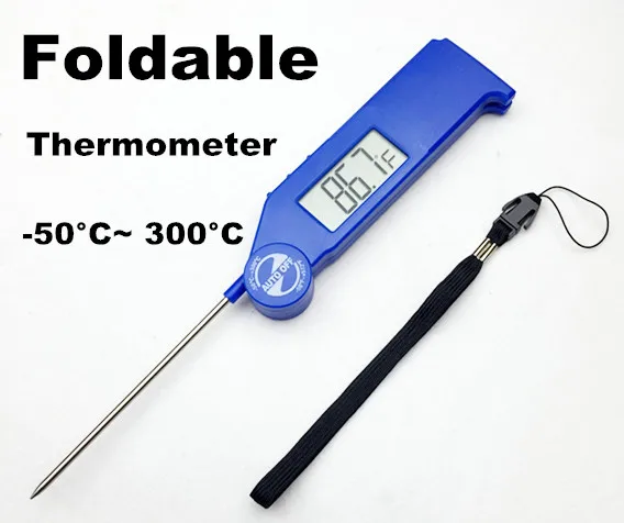 

by DHL Fedex 50pcs foldable max/min memory hold function kitchen cooking food thermometer temp temperature meter Auto off /on