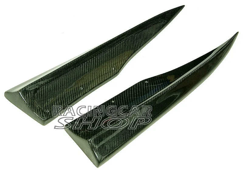 Real Carbon Fiber Rear Bumper Extensions 1pair for Mercedes Benz W204 C63 AMG Side Skirt 2012-2014