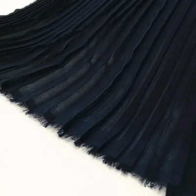 500 см* 150 см платье из однотонного гофрированного шифона 75D в продаже ткань сценическая Ткань DIY тканевые платья, юбки - Цвет: Navy