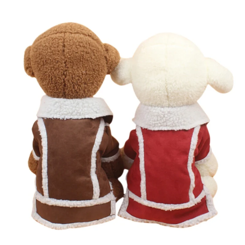 

Winter Warm Pet plush jacket Dog Clothes Puppy Dog Coat Jacket Fleece Doggie Locomotive Vest Pet Apparel Costume For Puppy W1