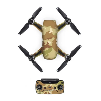 

[DJS0022]1Set Green Camouflage PVC Decal Skin Sticker For DJI Spark Drone body + Remote Controllers + 3 Battery Protective Cover