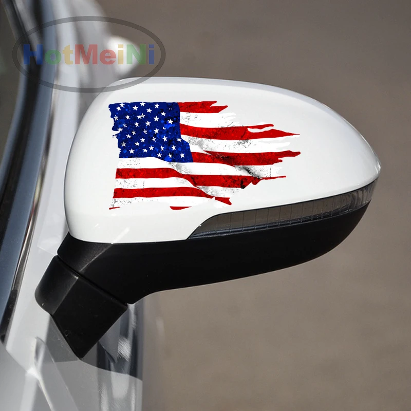 HotMeiNi, автомобильный стиль, США, потрепанный флаг, Американская страна, водонепроницаемая наклейка на автомобиль, 3D наклейка, зеркало заднего вида, аксессуары, 15,2*8,9 см