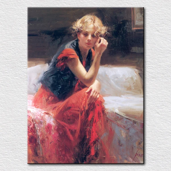 

Hot sale Decoration supply craft of quality Canvas prints elegant lady paintings from pino art oil painting free shipping