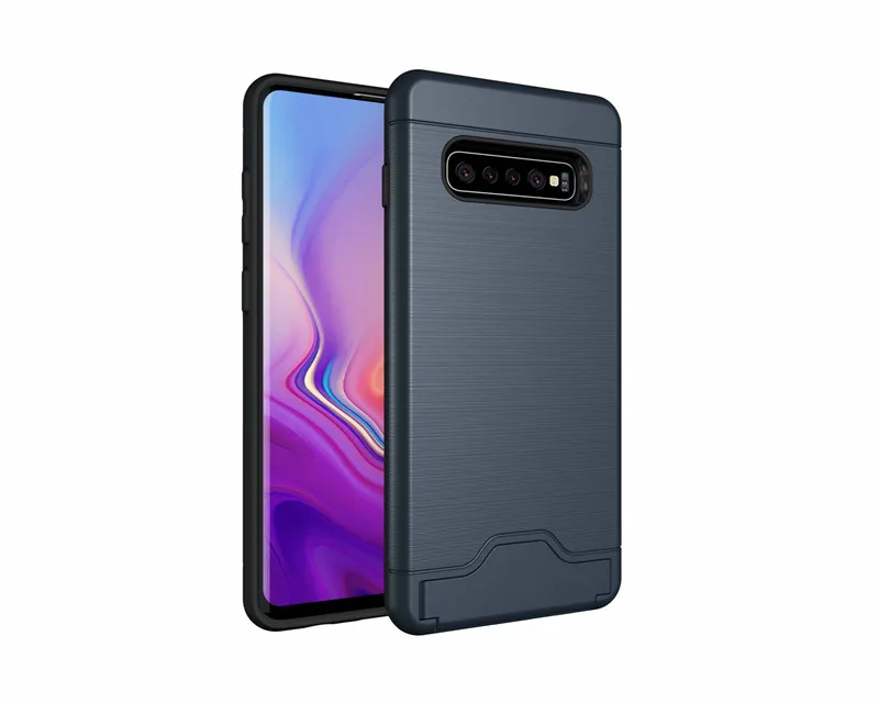 Чехол для samsung Galaxy S10 S9 S8 Note 10 Plus S7 edge, ударопрочный чехол из ТПУ, прочный Чехол-броня для A3 A5 A7 A8, Чехол для карт - Цвет: navy