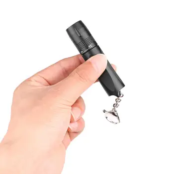 

2019 new handheld head rotary switch mini portable T6 LED aluminum alloy buckle flashlight 14500 battery power supply #4JY03