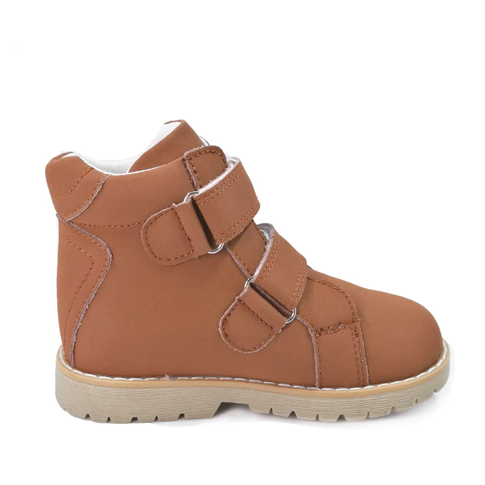 Kids casual genuine leather orthopedic shoes brown navy purple pink color baby orthopedic shoes girls and boys boot23-32