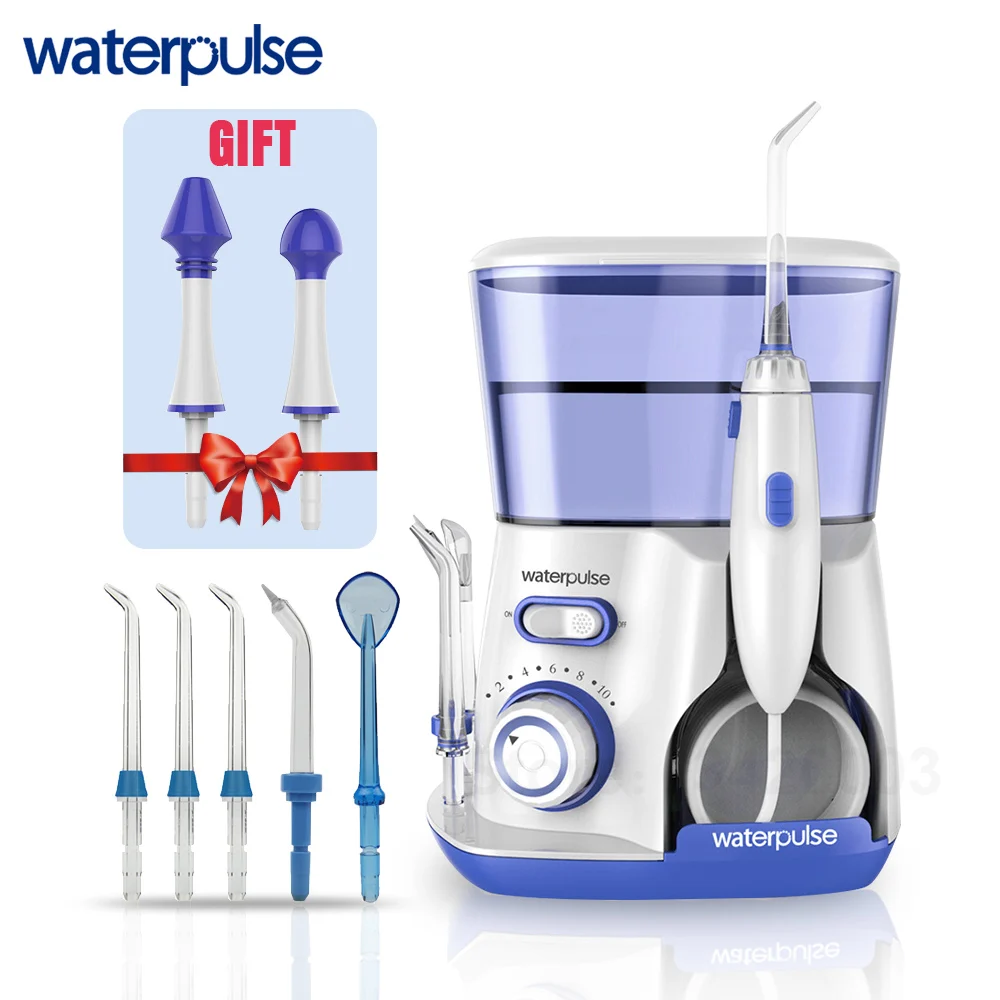 

Waterpulse V300 Irrigator With 7 tips 800ml Dental Water Flosser 10 Pressures Oral Irrigator Oral Hygiene Gift Dental Flosser