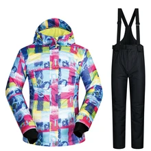 Женский брендовый лыжный костюм, комплекты для катания на лыжах, ветрозащитная водонепроницаемая верхняя одежда, куртки и штаны, зимние женские костюмы для сноуборда