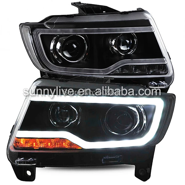 For Jeep Compass 2011 2014 LED Head Light Black Colorin Car Light