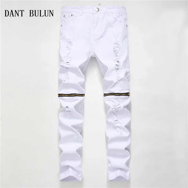 white ripped biker jeans mens