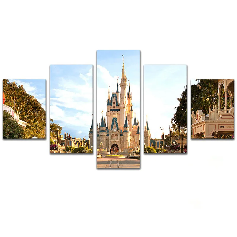 5 pieces Canvas Painting Set Dreamy Castle Canvas Prints Paintings