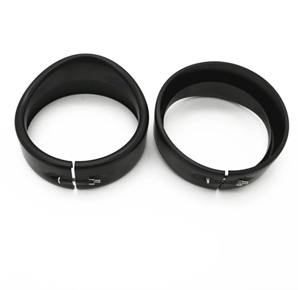 2 pcs black 4 1/2" Headlamp Chrome Frenched Trim Ring for Harley