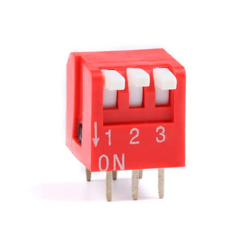 5PCS Slide Type Switch Module 2.54mm 8-Bit 8 Position Way DIP Red Pitch