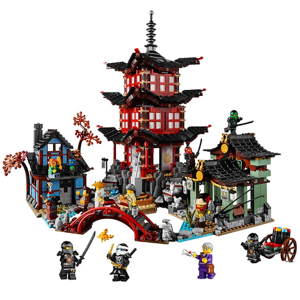 

IN-STOCK H&HXY 06022 Building Blocks Compatible LegoING Ninjago Temple of Airjitzu Jay Kai Cole 70751 Building Block Toys Gift