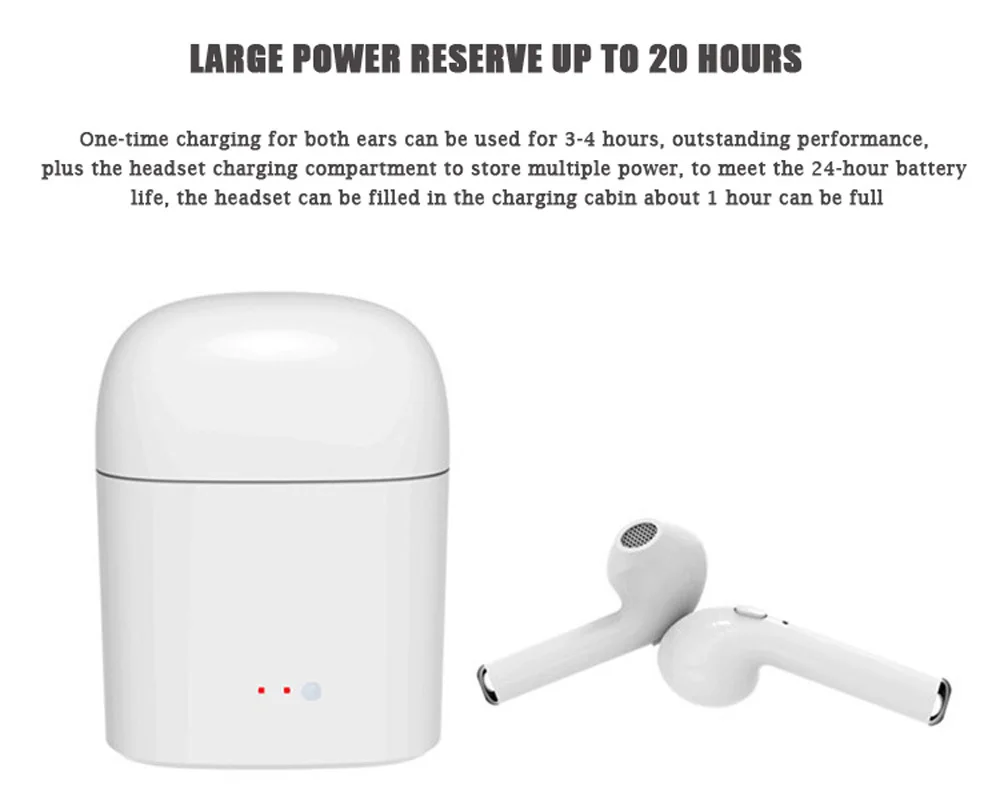 Hot i7 TWS Twins Wireless Earphones Mini Bluetooth V4.2 Earbuds Stereo Headset Headphone Earpiect Earset For Iphone X 5S 8 PLUS 7 plus 7 6s 6 plus Galaxy S8 Samsung Xiaomi Huawei Meizu LG PC Girl Children Women ( (10)