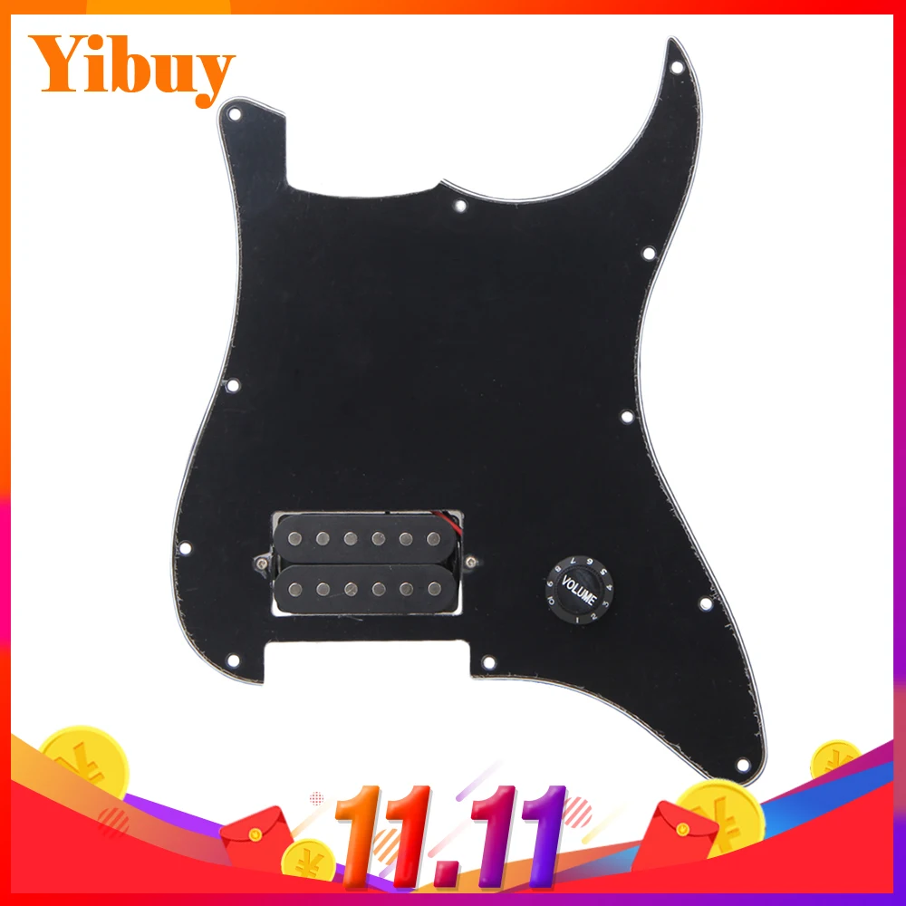 Yibuy черный Prewired Pickguard 1 хамбакер Для электрогитары