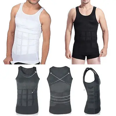

Men'S Slim Body Shaper Tummy Belly Fatty Underwear Vest T Shirt Corset Shapewear Sleeveless O-Neck Hot Blusas