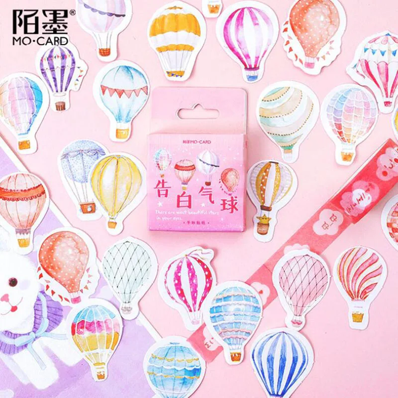 

46pcs/Box Color Cute Mini Balloon Sticker Creative Diy Handmade Gift Scrapbook Album Decoration Common Shaped Sealing Sticker