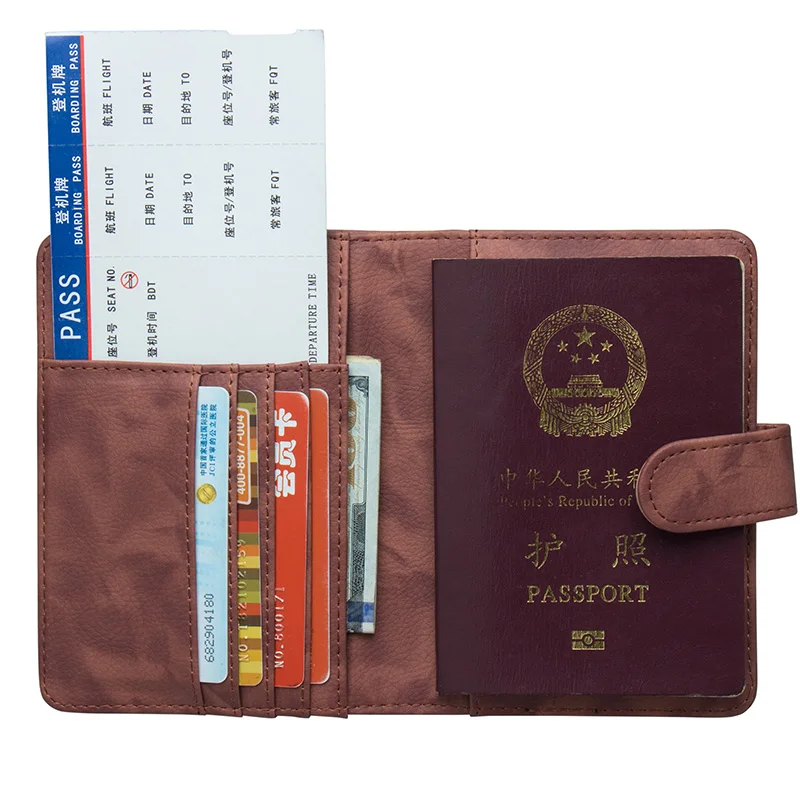 Etaofun русская pu кожаная обложка для паспорта документов женщин и мужчин держатель