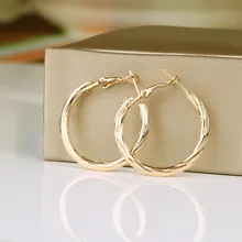 Hgflyxu Gold Silver Color Round Small Hoop Earring for Women Alloy Trendy Jewelry wholesale Earings Women Accessories