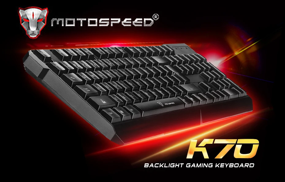 MotoSpeed K70L игровая клавиатура USB Проводная 7 цветов подсветка эргономичный дизайн для профессиональных геймеров Поддержка Windows XP 2000 Vista Mac