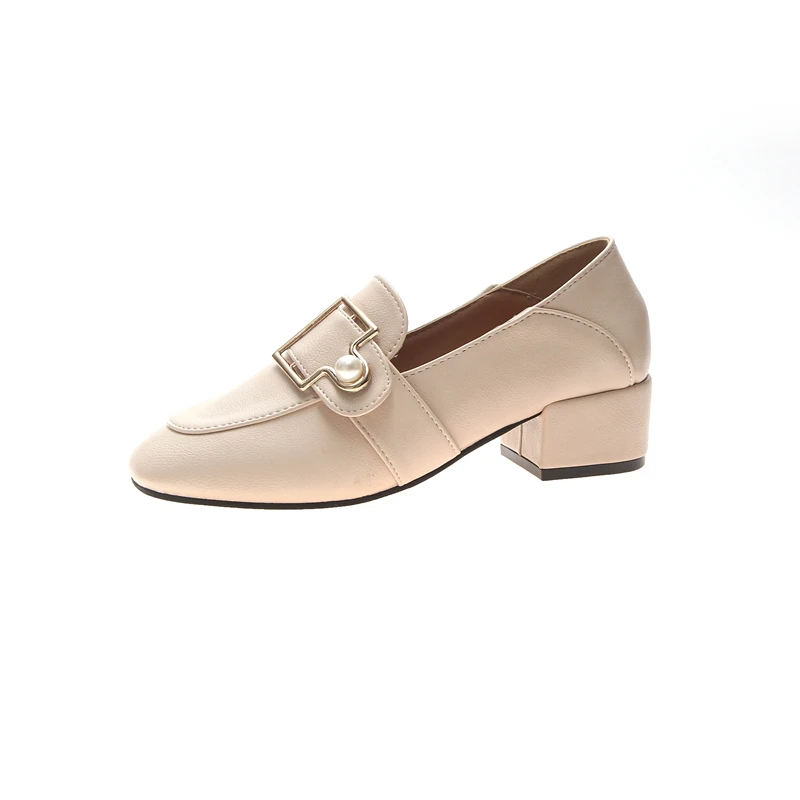 

Summer Women Shoes F 2019 Fashion Women's Buckle Flats Round Toe 3 Color brown beige Black Flats Women Shoes Size 36 37 38 39