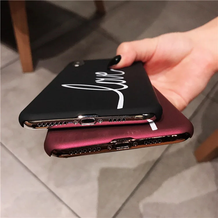 Для iphone 5 5s se чехол для 6 7 Чехол Fundas 6s XS Max XR X 8 Plus твердый сердечко любовь черный