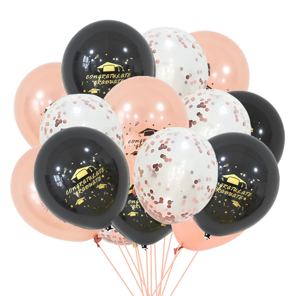 

10inch Round Printed Latex Graduation Balloon Sequin Confetti Balloon Graduate Congratulation School Celebration Party Supply