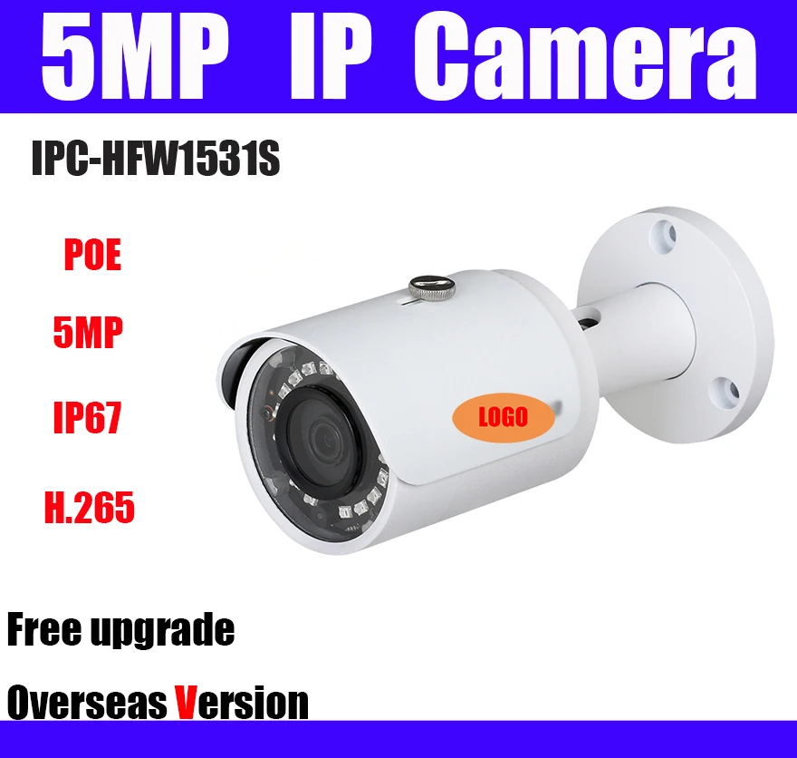 Оригинальная деталь 5 Мп WDR h.265 IP67 ИК Мини цилиндрическая IP камера