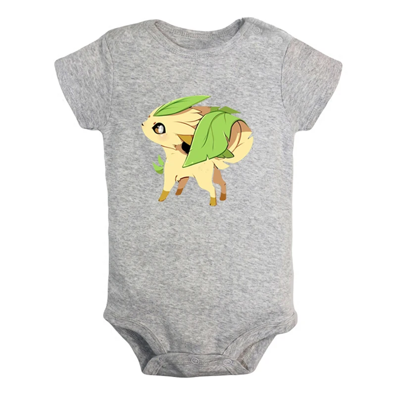 Милый мультяшный Покемон, Leafeon Sylveon, дизайн для новорожденных мальчиков и девочек, Униформа-комбинезон с принтом, боди для младенцев, одежда хлопковые комплекты - Цвет: JaBaby989GD