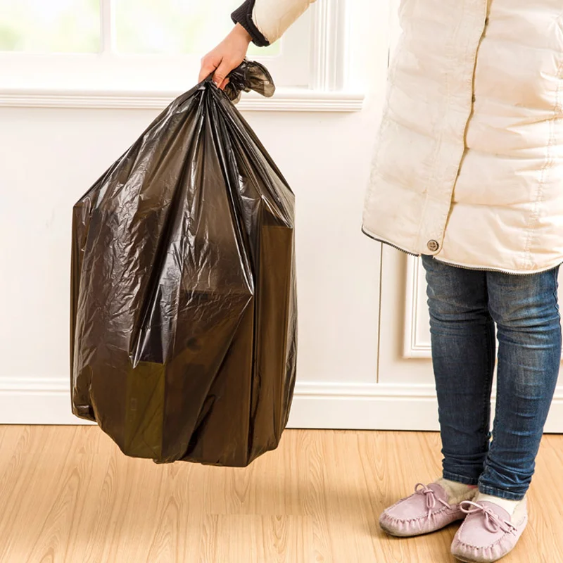 20/10pcs Trash Bags Large Thick Garbage Bag Household Disposable Black