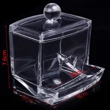 Clear Acrylic Storage Holder Box Transparent Cotton Swabs Stick Cosmetic Makeup Organizer Case High Quality New makeup organizer box fashion practical circular clear acrylic cotton ball cotton swabs holder