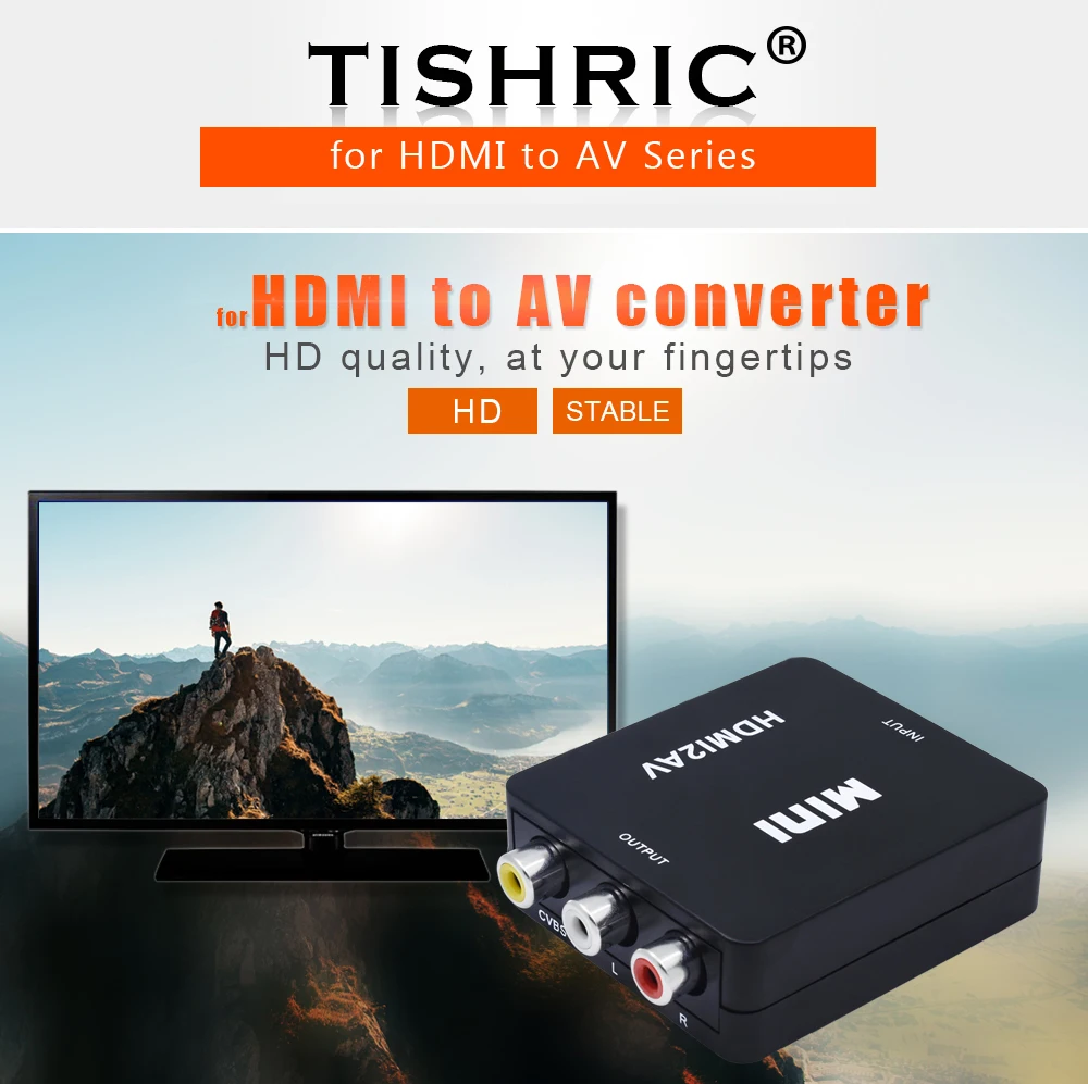 TISHRIC мини HDMI2AV NTSC PAL HDMI RCA AV CVBS CVSB мужской аудио-видео композитный конвертер компонентный кабель Usb адаптер скейлер