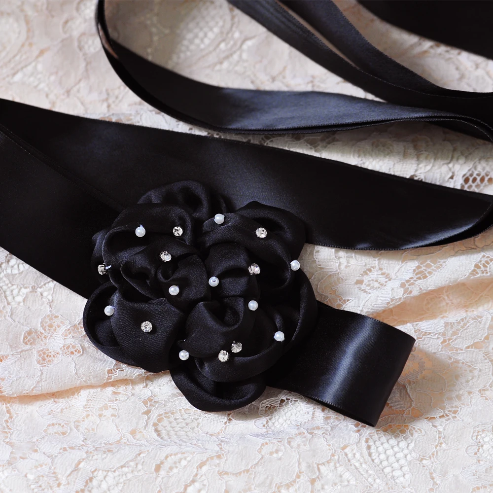 

TOPQUEEN S223 FREE SHIPPING Stock Artificial Pure handmade Flower Design Wedding Dress Belts and Sashes Accessories